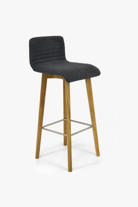 Barhocker Eiche dunkelgrau Stoff ergonomisch 80 cm Sitzhöhe